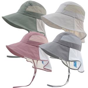 햇빛차단 뒷목가리개 와이어챙 목끈 썬 벙거지 시원한 여름 작업모자/CL-B324
