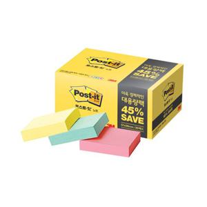 3M 포스트잇 대용량팩 653-20A 51X38mm(0430) 포스트잇 문구 스티커노트 무지메모지 접착용메모 접착메모지