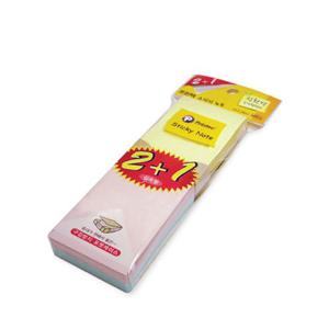 스티키노트 메모지 파스텔3색2 1 51X76 5176M3 3개 일반사무용품 학교메모지 접착메모지 증정메모지 학원메