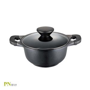 PN풍년 펄블랙주물IH 양수냄비 24cm 양수냄비 내외장세라믹코팅 세라믹코팅 넘침방지노브 뜨거움방지손잡이