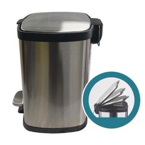 삼정788 고급 무소음 사각 스텐 페달 휴지통 12L