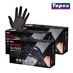 테이팩스 요리용 작업용 니트릴장갑 100매 블랙 위생장갑 셰프장갑 주방장갑 요리장갑 라텍스장갑 미용장갑
