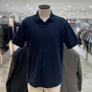 [지오지아]미라쿨 소로나 오픈카라 반팔 티셔츠_ABF2TT1102_DNV_