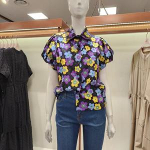 수스 HC04 볼륨소매 패턴 블라우스 S252BBL572