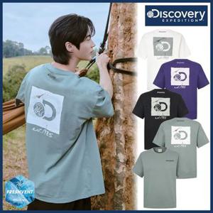 [백화점]디스커버리 25SS 여름 이월/할인 남녀공용 프레시벤트 세미오버핏 크랙 박스그래픽 면 반팔티셔츠/변우석착용/냉감기능성 DXMIA DXRS8R053