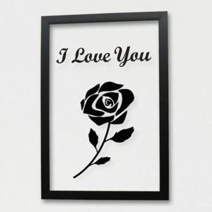 아트박스/꾸밈 ig096-장미꽃한송이_투명액자