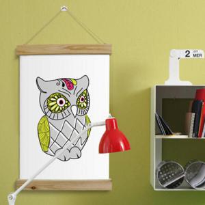 아트박스/꾸밈 cg369-우드스크롤_40CmX60Cm-그린부엉이