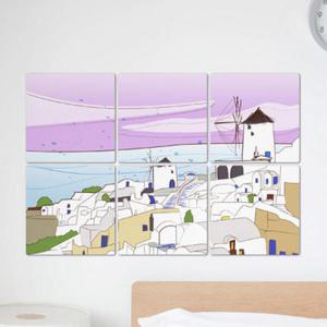 아트박스/꾸밈 tb352-멀티액자_보라색하늘의산토리니