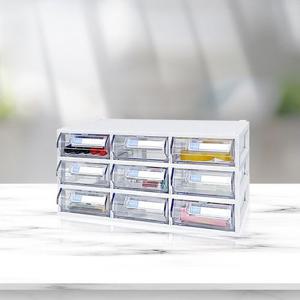스마트 정리함 가로3칸 세로3칸 사무용품 책상수납함 책상정리 데스크정리 다용도정리함 책상정리함 투명정
