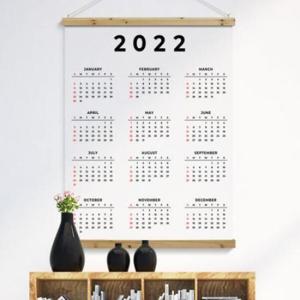 아트박스/꾸밈 td974-우드스크롤_90CmX120Cm-2022심플달력