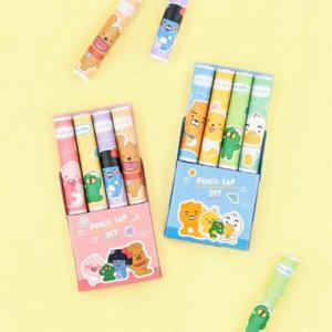 아트박스/오피스큐 리틀 카카오프렌즈 러블리 4본 연필캡 세트