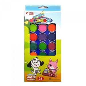 아트박스/티티 티티 물에 잘 녹는 고체물감 21색 (붓 일체형)