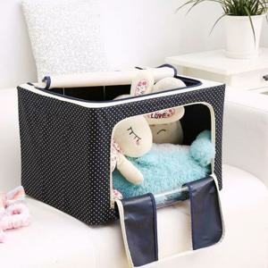 리빙박스 옷보관함 이불정리함 땡땡이 72L