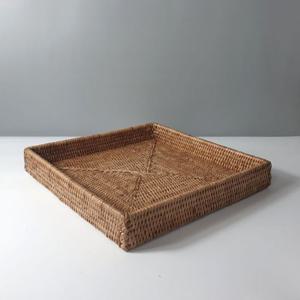 BIK 라탄 정사각 트레이 S NO BK132 미얀마 라탄 정사각 트레이 스몰 BK132