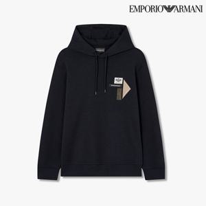 [엠포리오 아르마니]남성 새틴 패치 저지 후드 티셔츠(A515326042)(550000)