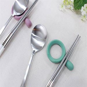 파스텔 실리콘 수저받침 4P Set 젓가락 수저 받침대 도자기수저받침 수저받침대
