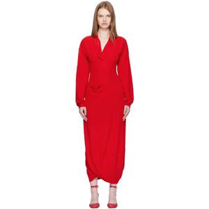 르메르 원피스 레드 브이넥 맥시 드레스 252646F054006