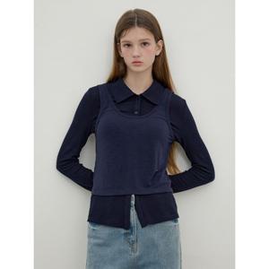 [올리브데올리브]카라셔츠티&나시탑 레이어드 티셔츠 OW5AE875