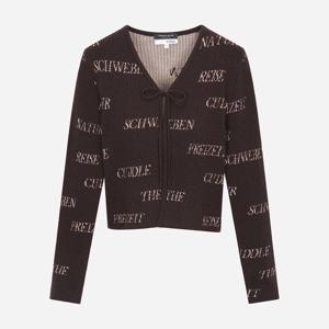 [써스데이아일랜드]타이포 전판 자카드 골지 가디건 T256MCD902W