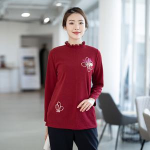 [모슬린]엄마옷 셔링폴라 긴팔티셔츠 515FGH375 마담/중년여성/