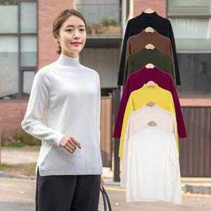 [모슬린]엄마옷 베이직 골지니트반폴라티셔츠 515FGH229 마담/중