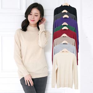 [모슬린]엄마옷 컬러풀 소프트 반폴라티셔츠 515FGH211 마담/중