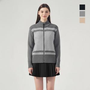 [GS]클라우스 여성 방풍안감 집업 골프 니트 자켓 FH25WW2508 GY