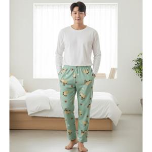 [비비안] 귀여운 래서팬더 밍크 극세사 남성 홈웨어바지 EZ2958P