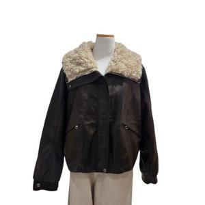 [에이비에프지]양털 숄카라넥 페이크 가죽 점퍼  AGNA1HL02A