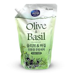 무궁화 키친솝 올리브 바질 주방세제 리필 1.2L