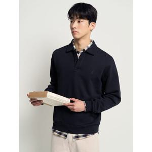 [빈폴멘] 솔리드 칼라넥 스웨트 셔츠 네이비 (BC6141C54R)