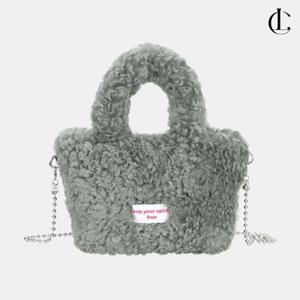 엘케이트 여자 겨울 캐주얼 미니 페이크 퍼 가방 체인 경량 토트백 투웨이 크로스백 LJNNB003