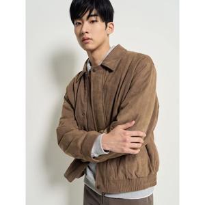 [빈폴멘] 페이크 스웨이드 패딩 아우터 - 옐로이시 브라운 (BC6138CP3B)