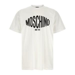 모스키노 로고 프린트 크루넥 티셔츠 A07020241 1001