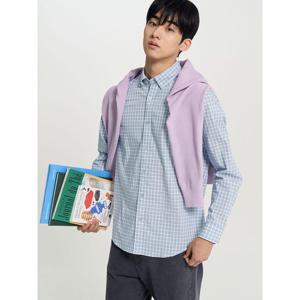 [빈폴멘] 변형 깅엄 체크 셔츠 스카이 블루 (BC6264C17Q)