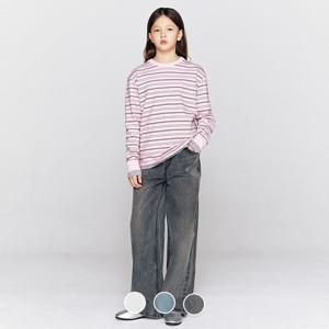 [지오다노 주니어]03116511 코튼스판 밴딩 와이드 데님 팬츠