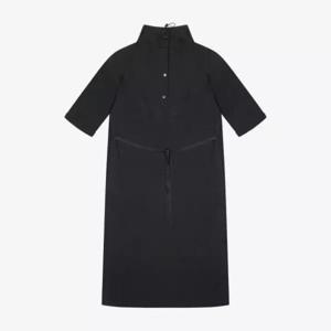 베스띠벨리 세이브존04 하이넥 스트링 반팔 니트 H라인 원피스 BKOAD25560