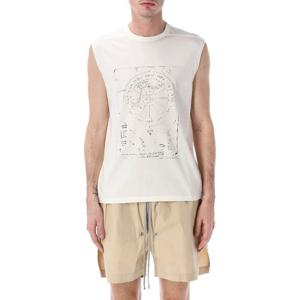 릭오웬스 핸드드로우 나탈 차트 슬리브리스 티셔츠 RR01F2132JA