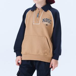 뉴발란스키즈긴팔티 RQJ NK9CE3103U-85 ESSENTIAL 카라 배색 반집업 스