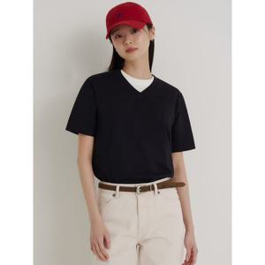 [빈폴멘] 기본 브이넥 반소매 티셔츠 블랙 (BC6242C405)