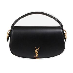 26 SS 생로랑 로고 플라크 폴드오버 탑 토트백 블랙 8373820SW0W