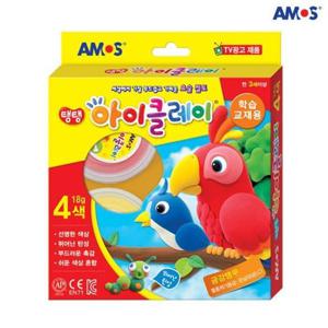 [푸른솔]아모스 아이클레이 학습교재용 18g (통) 4색 (11297261A