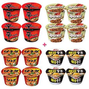 얼큰한국물 농심 인기컵라면 큰컵 짜파게티 신라면 4종세트 16개