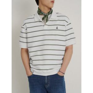 [빈폴멘] 칼라넥 스트라이프 미니와플 반소매 티셔츠  라이트 그린 (BC6342C35L)