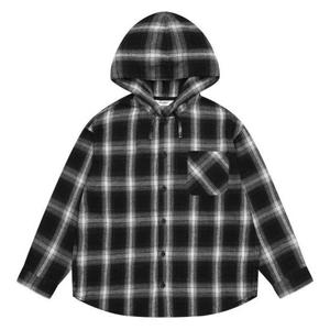 에꼴리에 HC14 유니 루즈핏 후드 체크 셔츠 26A5333