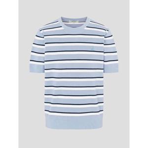 [빈폴멘] 스트라이프 라운드 니트  스카이 블루 (BC6351C34Q)