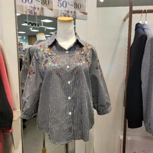 수스 HC07 체크플라워자수BL S262BBL455