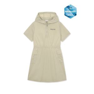 디스커버리키즈반바지 AQS DKOP72053-BGL 여아 프레시벤트 경량 우븐 후드 반팔 원피스