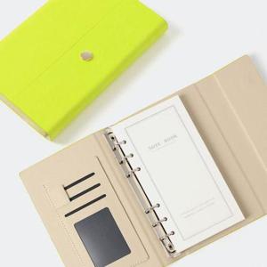 [문구] 플랜비 다이어리형 노트 A6 라임 6공 교무수첩