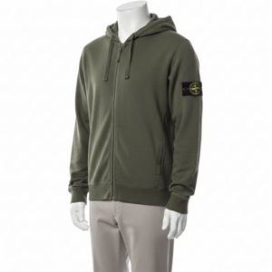 스톤아일랜드 6100067 브러쉬드 오가닉 코튼 플리스 풀 Zipper 후드 스웨트셔츠 K2S15 S0A20 V0054 지퍼 373427